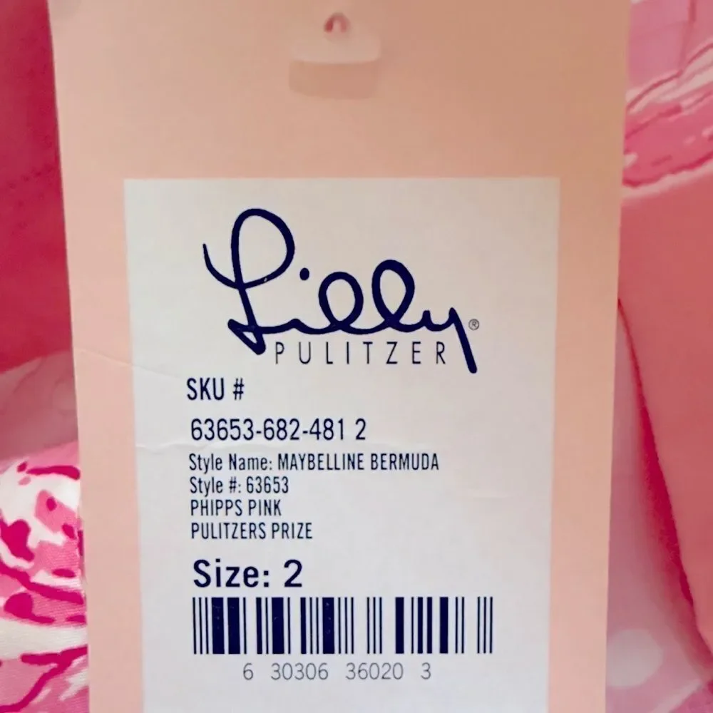 Lilly Pulitzer VINTAGE White Label Bermuda Shorts. Pink Stargazer Lilly NWT
